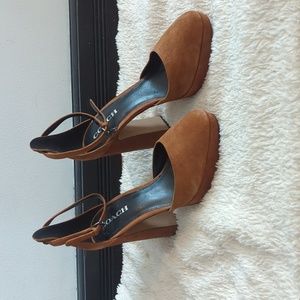 Coach block heel, suede mules